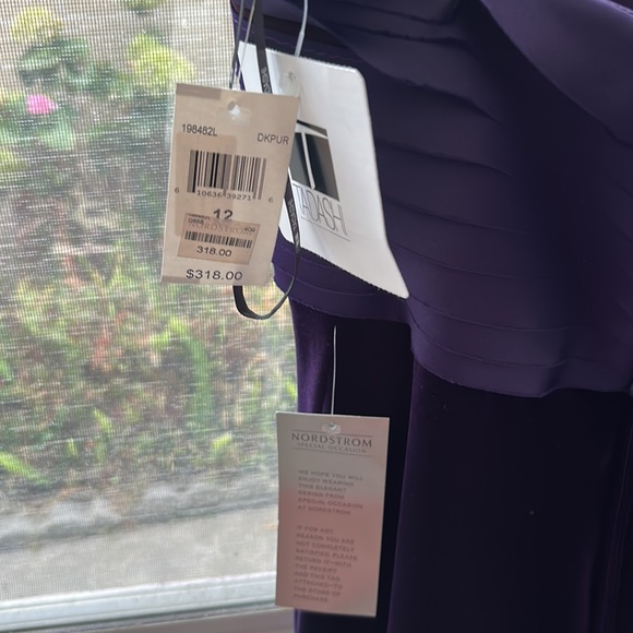 Tadashi size 12 purple, spaghetti strap dress made out of velvet and satin - Picture 2 of 4